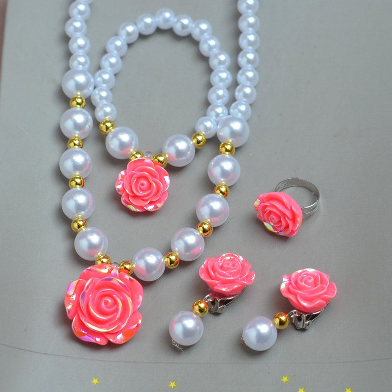 Rose Pearl Jewelry Set