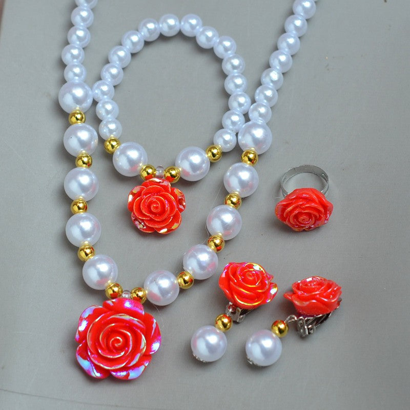 Rose Pearl Jewelry Set