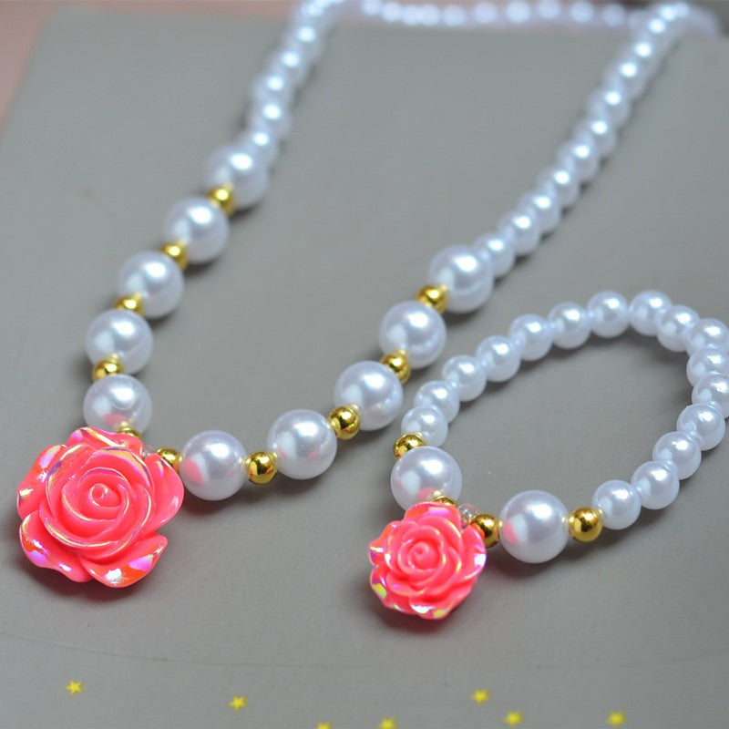 Rose Pearl Jewelry Set