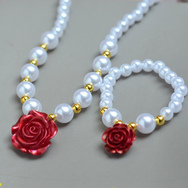 Rose Pearl Jewelry Set