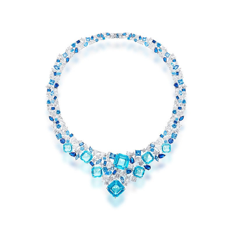 Blue Crystal Statement Necklace