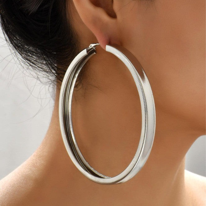 Textured Gold-Tone Hoop Earrings