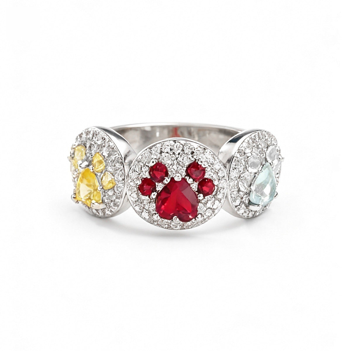 Birthstone Cat Paw Ring