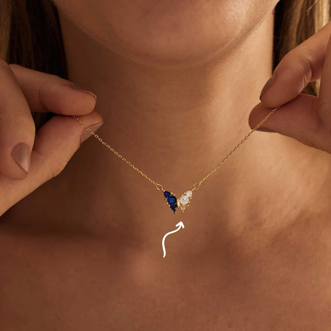 Custom Birthstone V Necklace