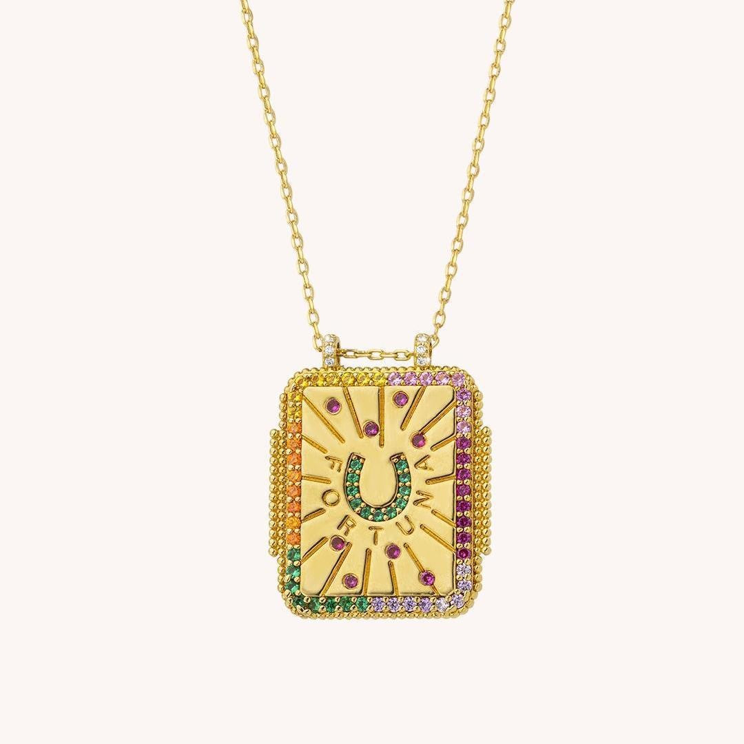 Horseshoe & Sunburst Pendant Necklace Set