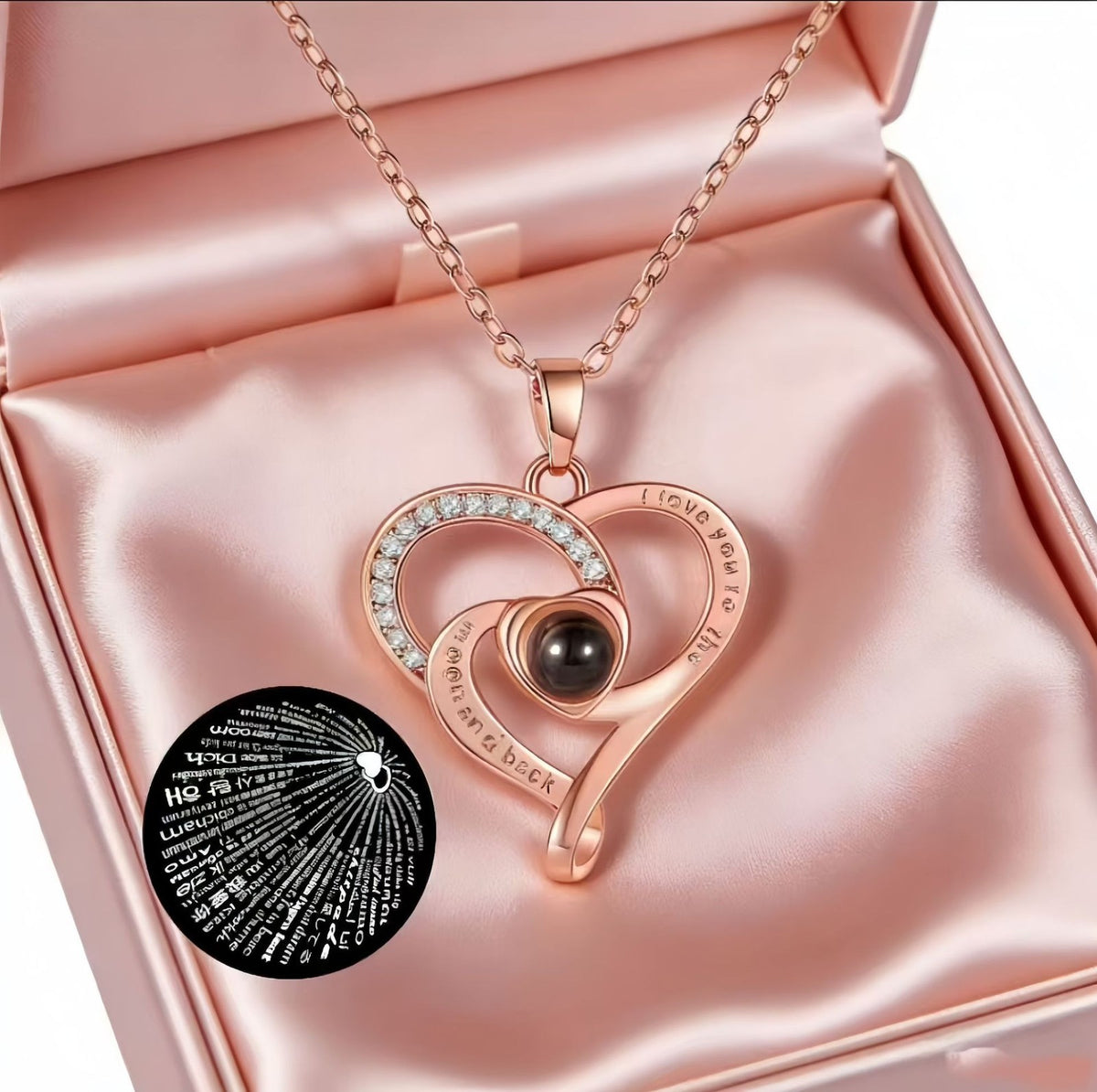 Intertwined Heart Projection Necklace