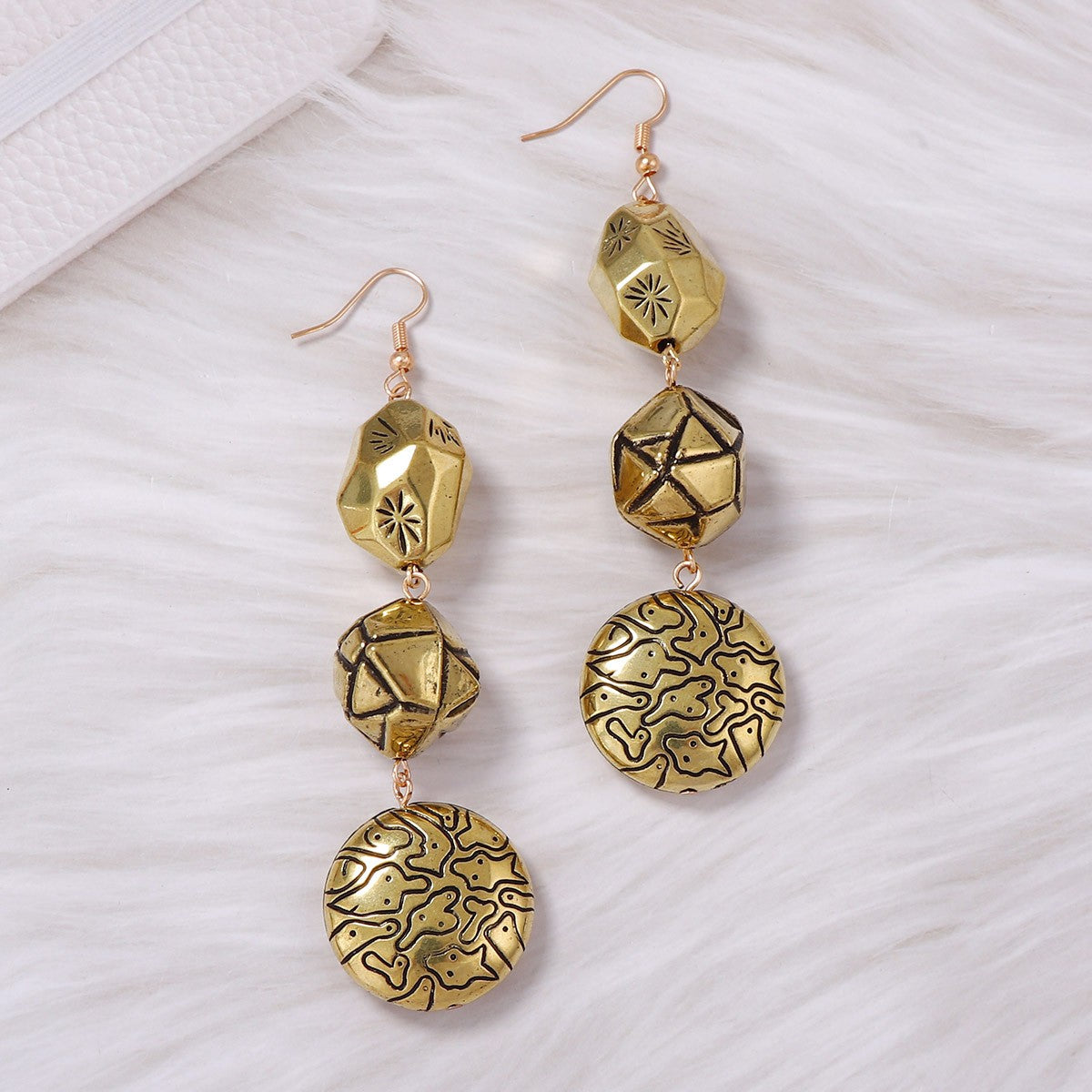 Geometric Star Drop Earrings