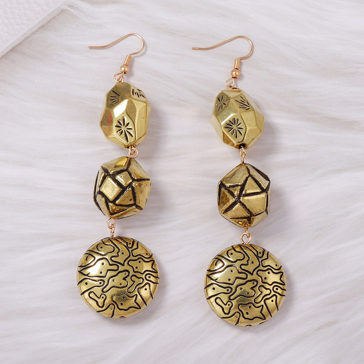 Geometric Star Drop Earrings