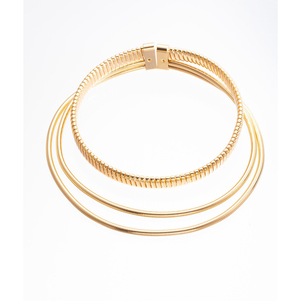 Layered Ribbed Choker Necklace