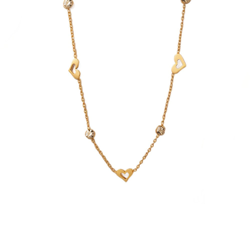 Double Open Heart Chain Necklace