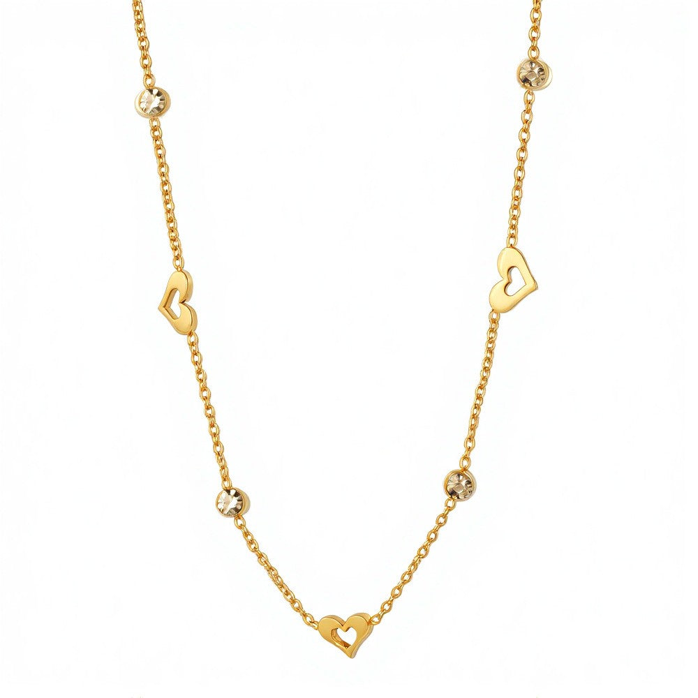 Double Open Heart Chain Necklace