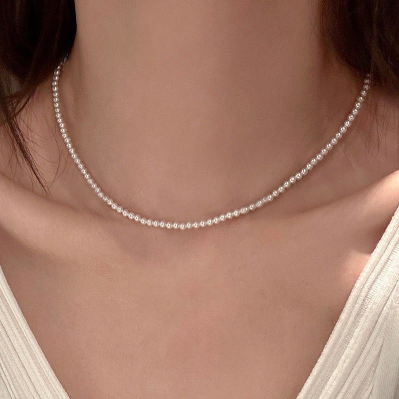 Turquoise Oval Pendant & Pearl Strand Necklace Set