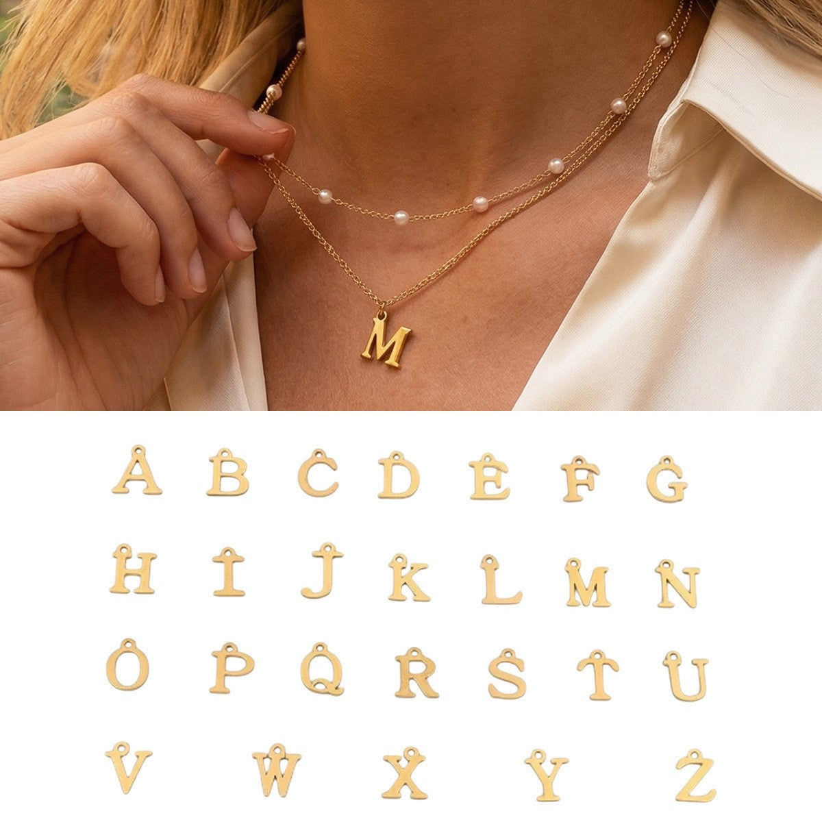 Pearl Initial Layered Necklace