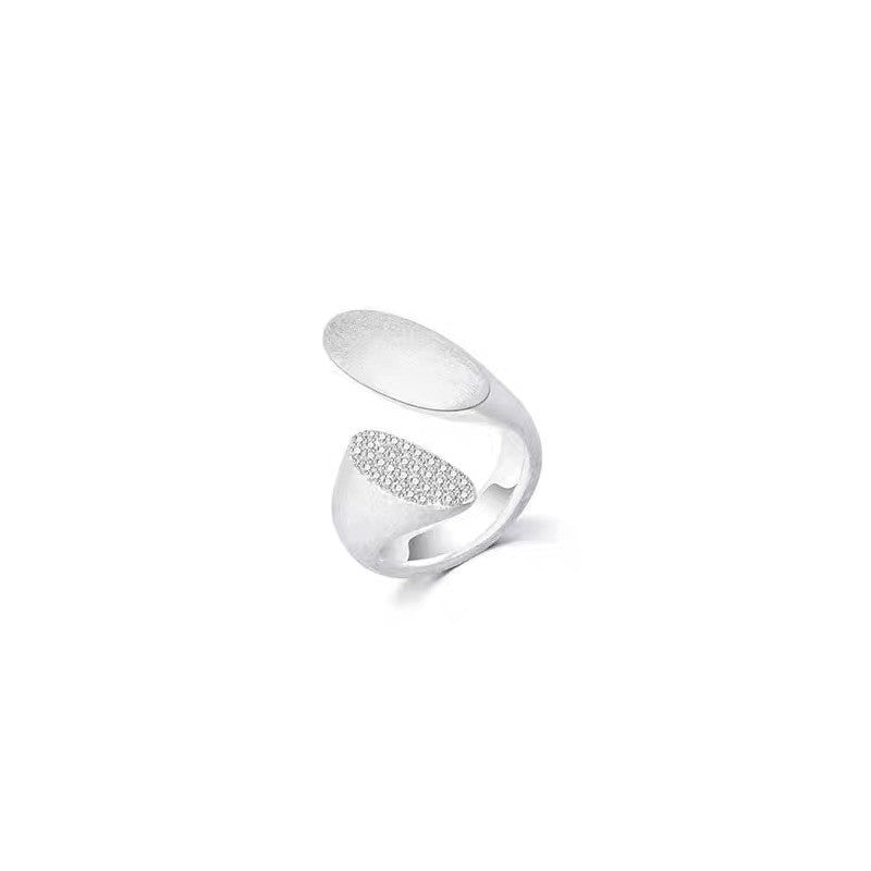 White Pave & Oval Statement Ring