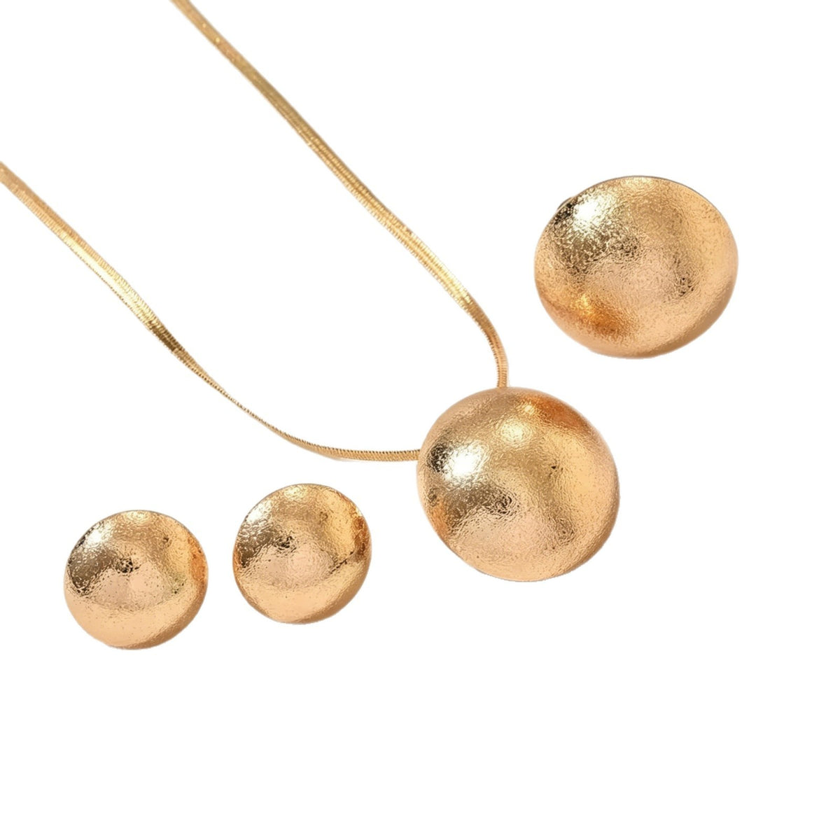 Textured Round Disc Jewelry Set