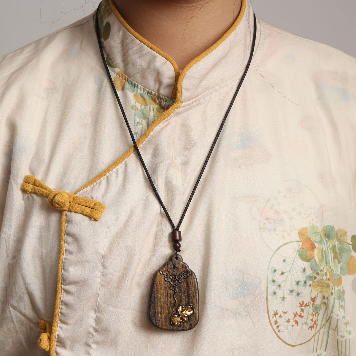 Carved Wood Koi Pendant
