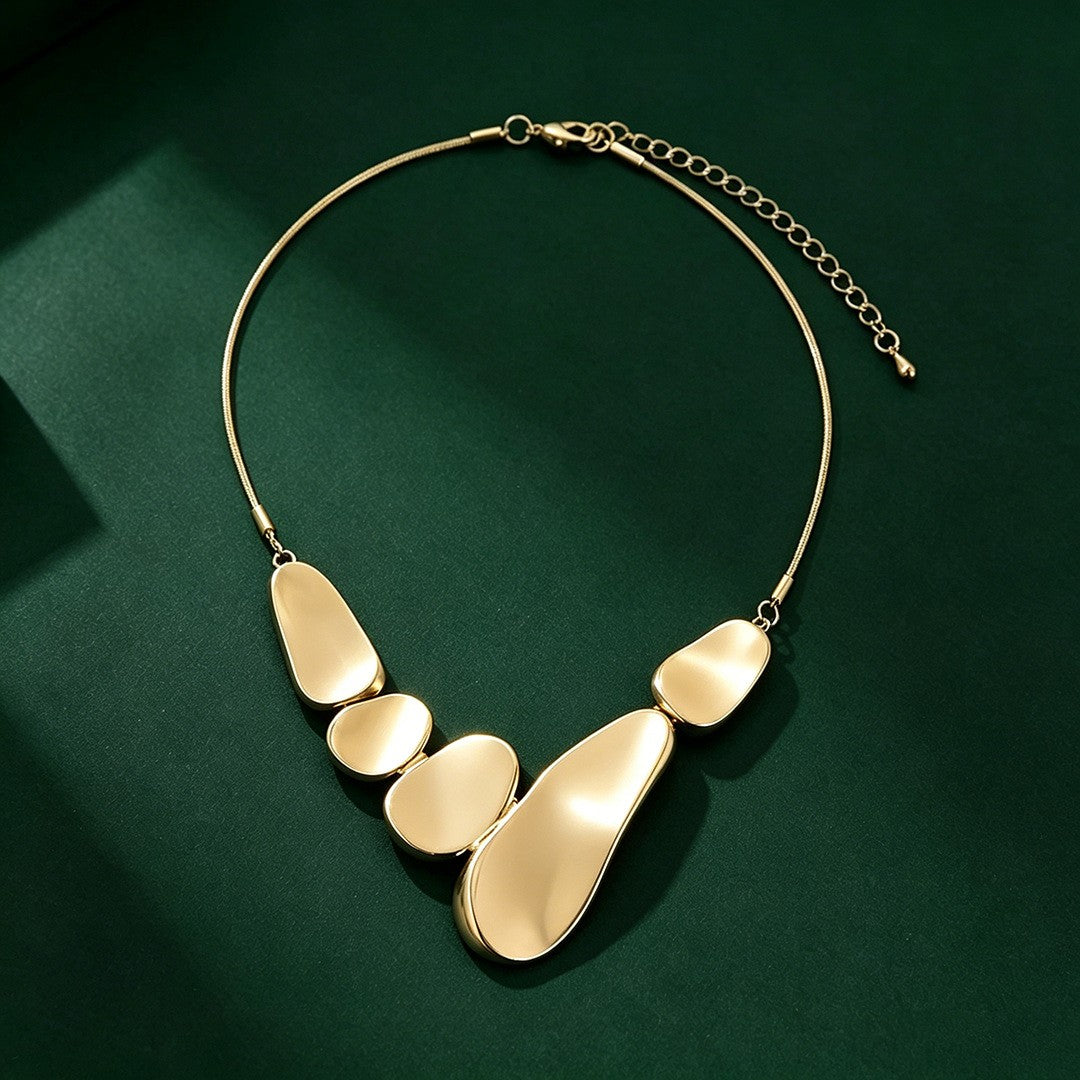 Irregular Pebble Statement Necklace
