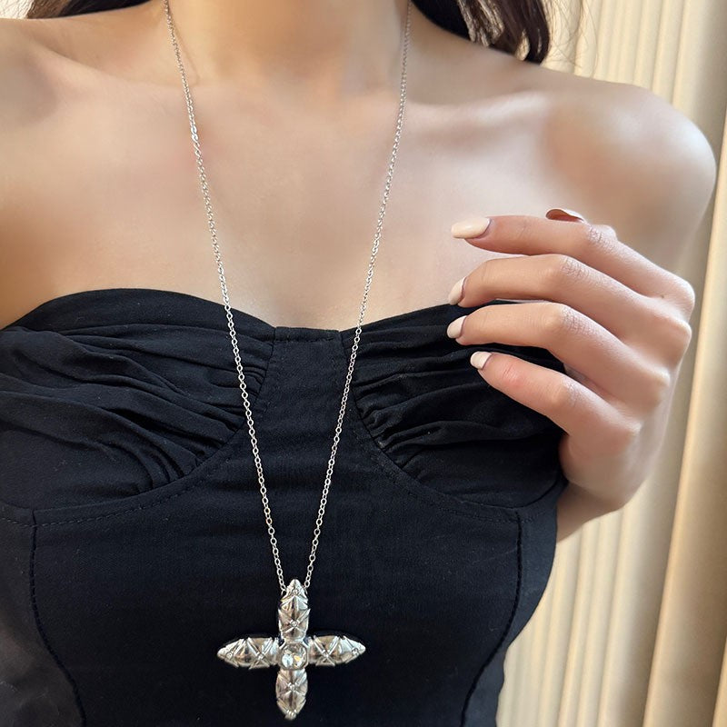 Marquise Cut Cross Pendant Necklace