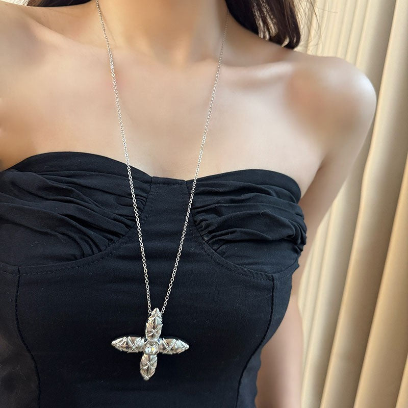 Marquise Cut Cross Pendant Necklace