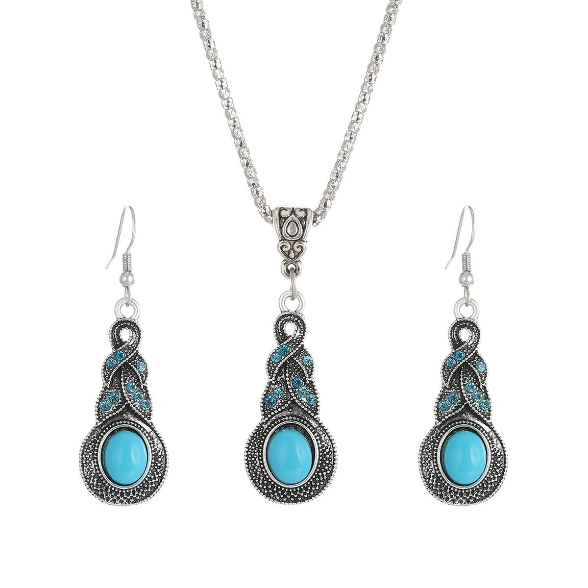 Turquoise Woven Drop Jewelry Set