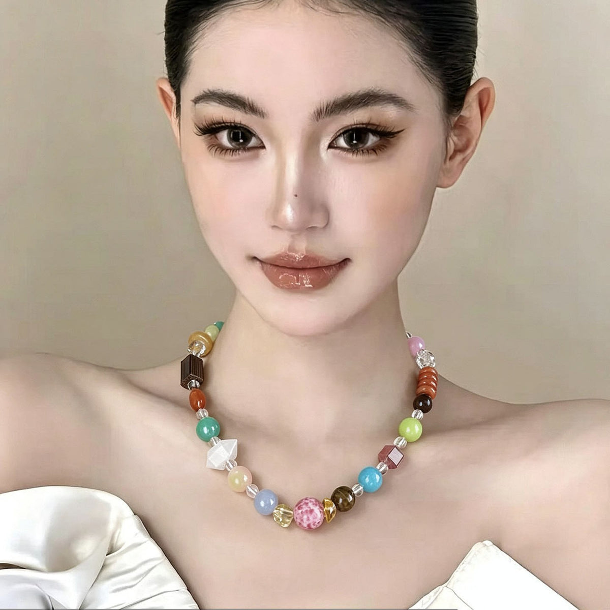 Colorful Mixed Bead Necklace
