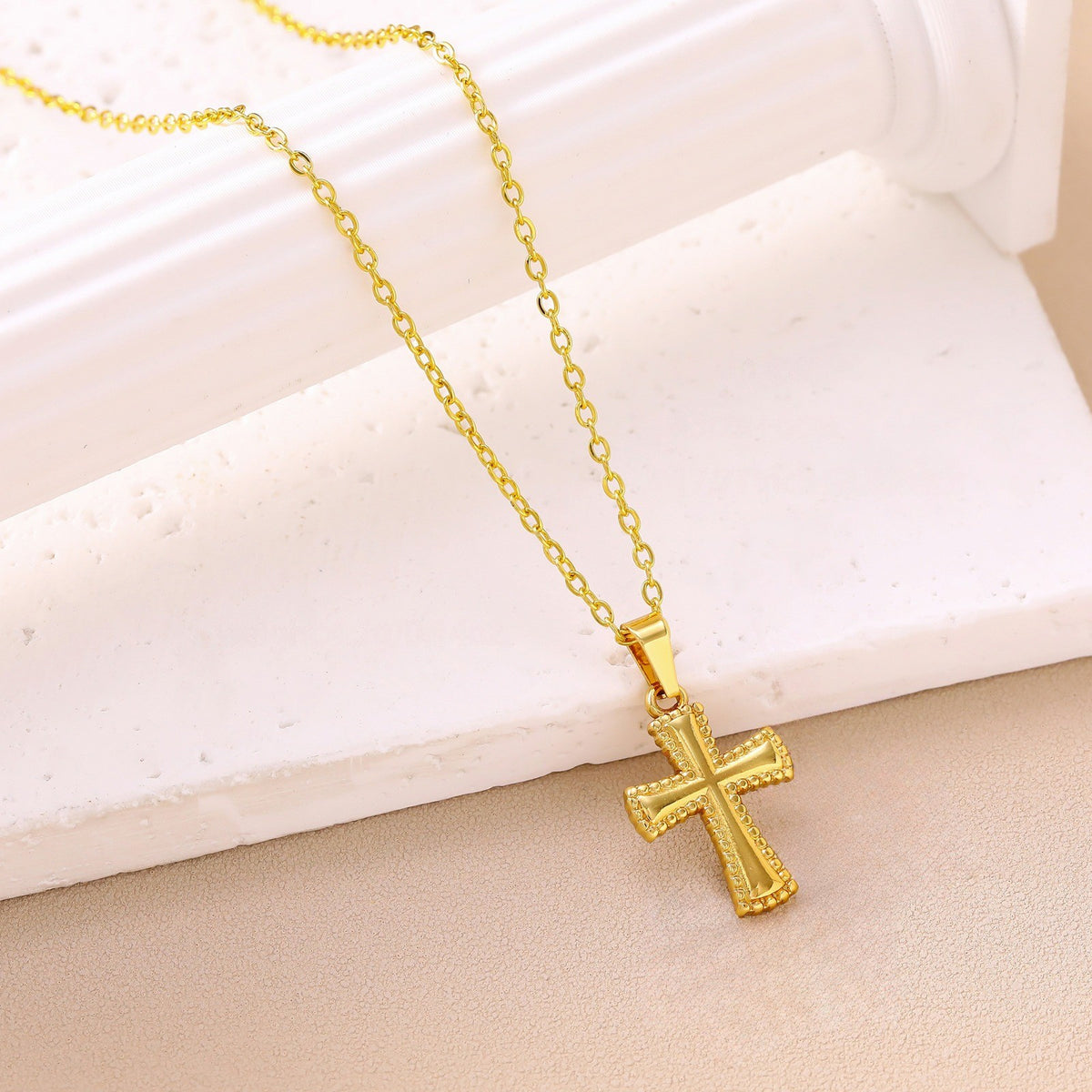 Lace Border Cross Necklace