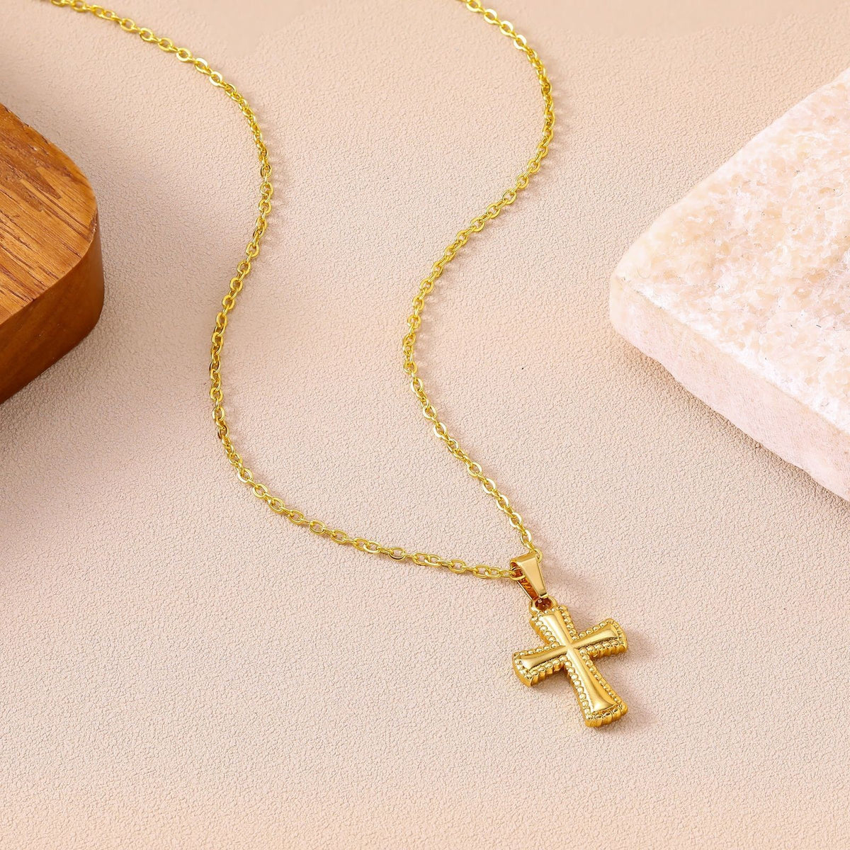 Lace Border Cross Necklace
