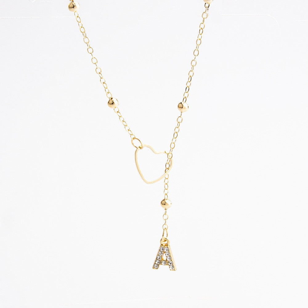 Heart & Initial Drop Necklace