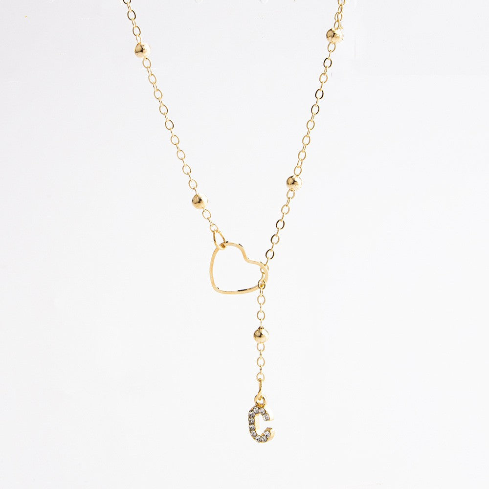 Heart & Initial Drop Necklace
