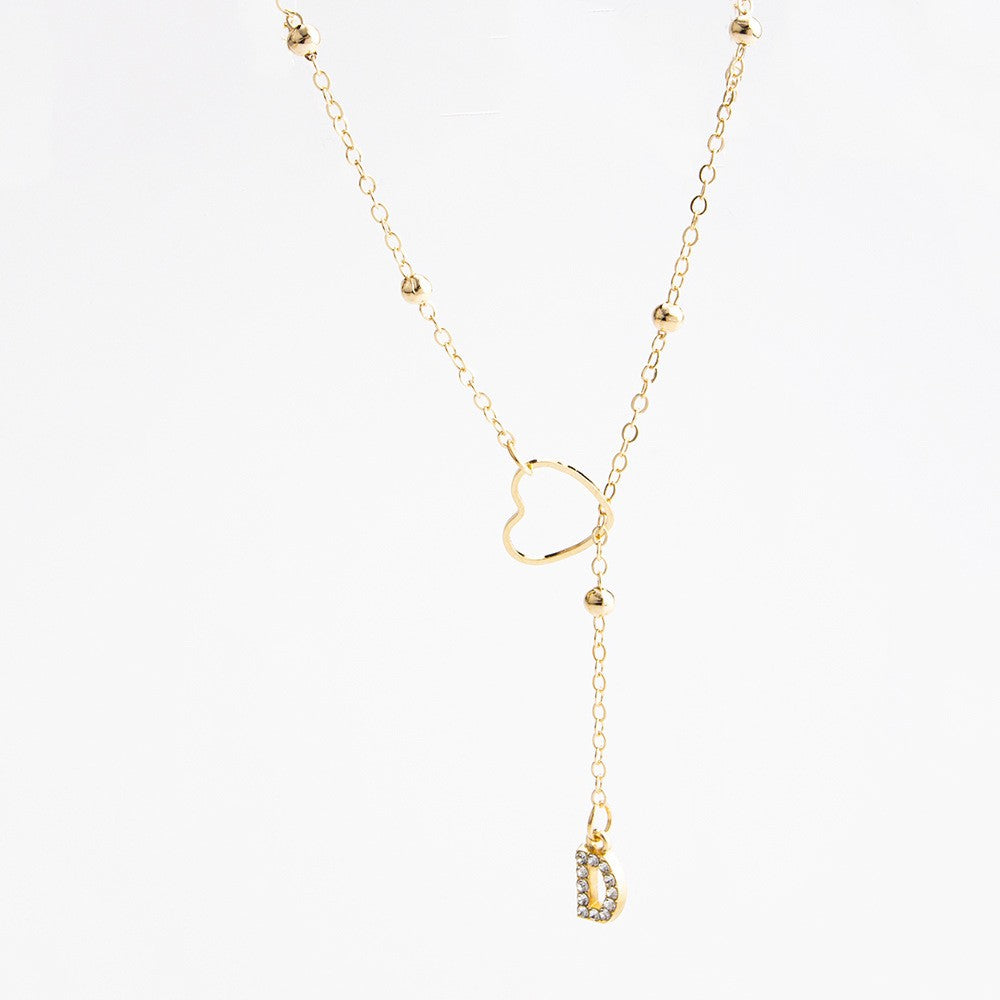 Heart & Initial Drop Necklace