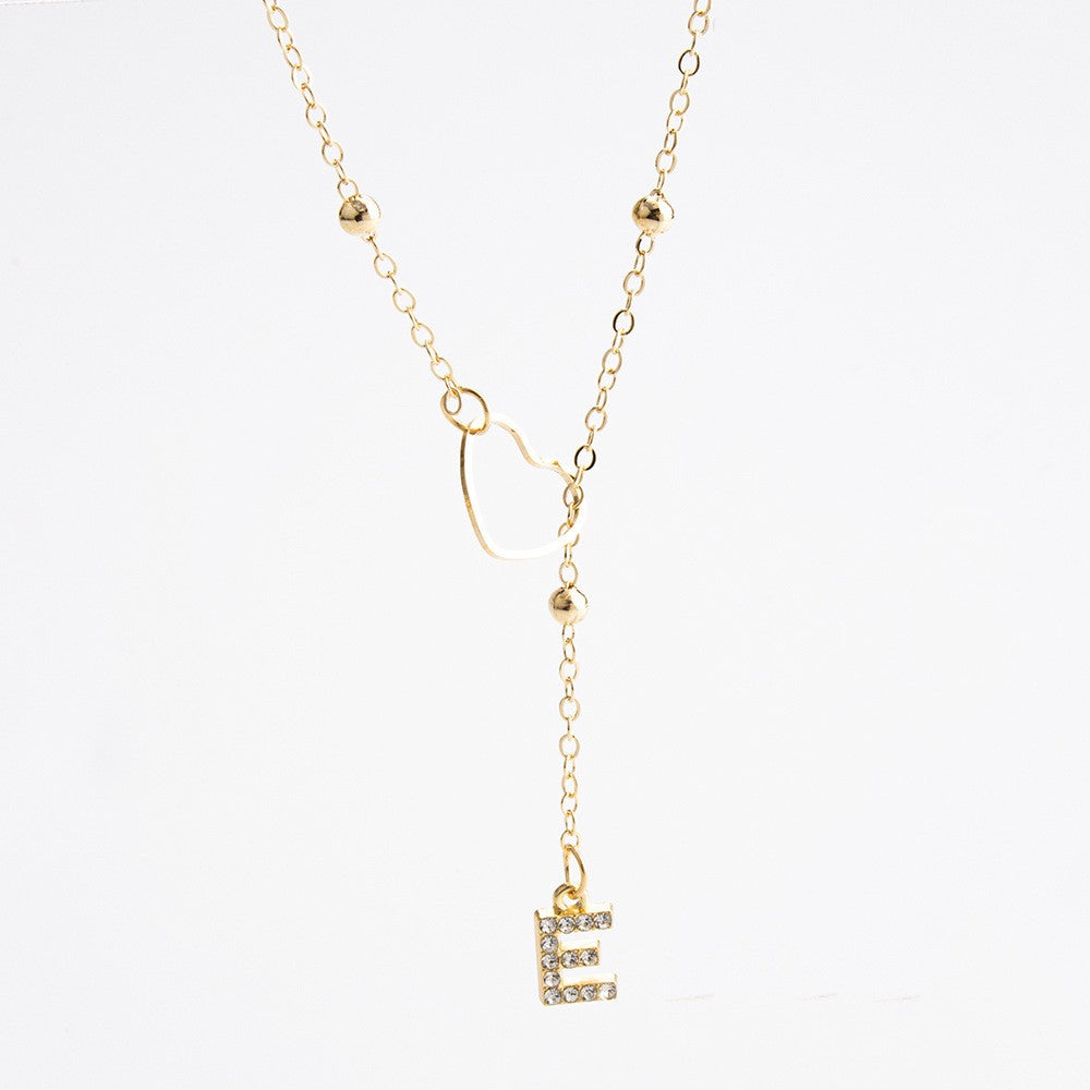 Heart & Initial Drop Necklace