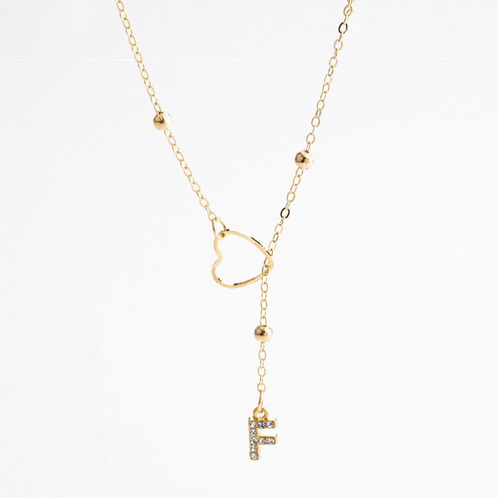 Heart & Initial Drop Necklace