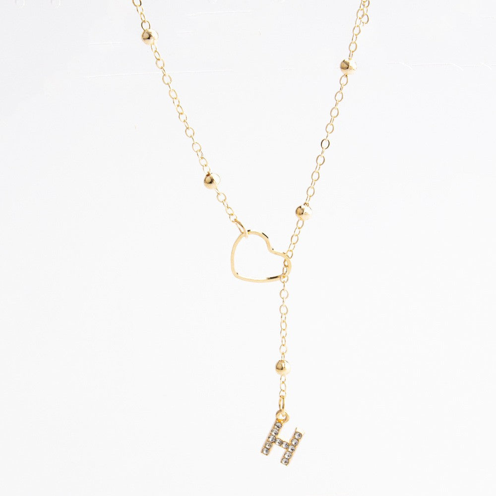 Heart & Initial Drop Necklace