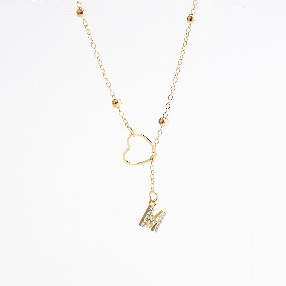 Heart & Initial Drop Necklace