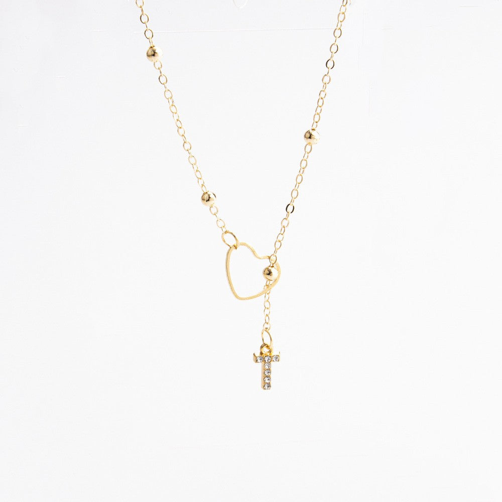 Heart & Initial Drop Necklace