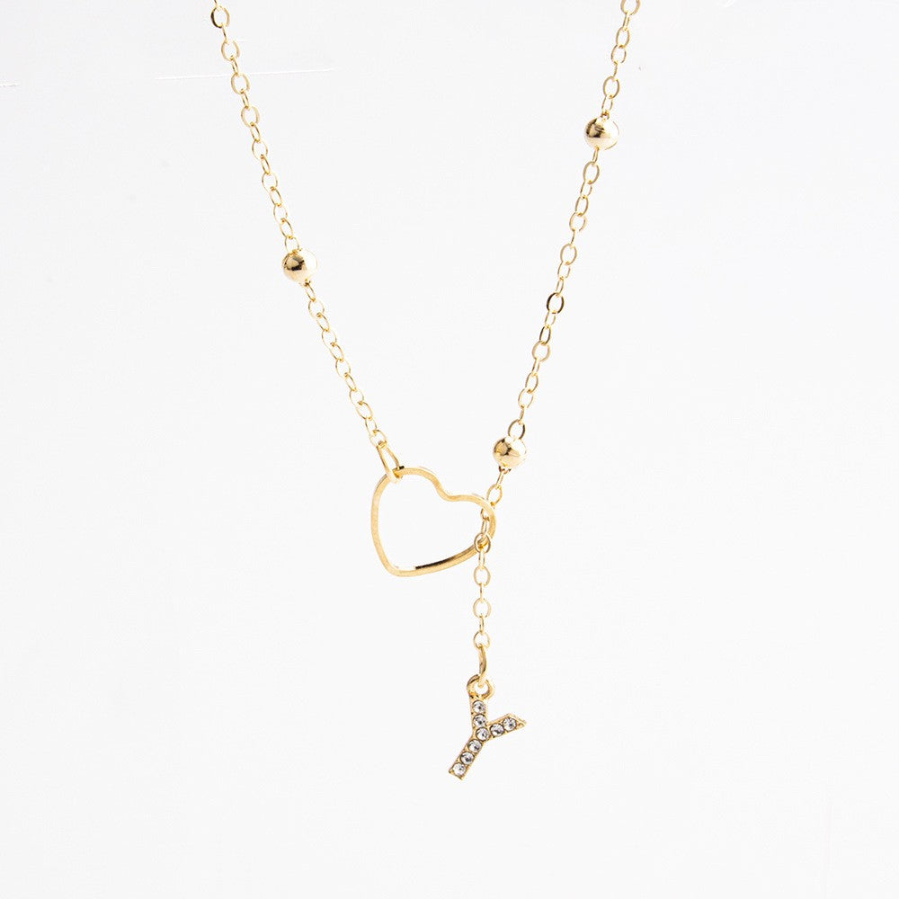 Heart & Initial Drop Necklace