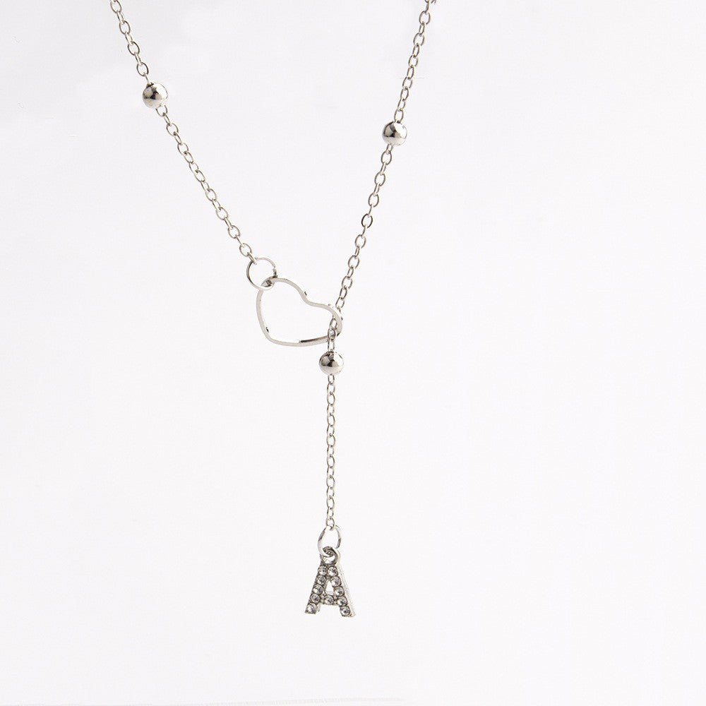 Heart & Initial Drop Necklace