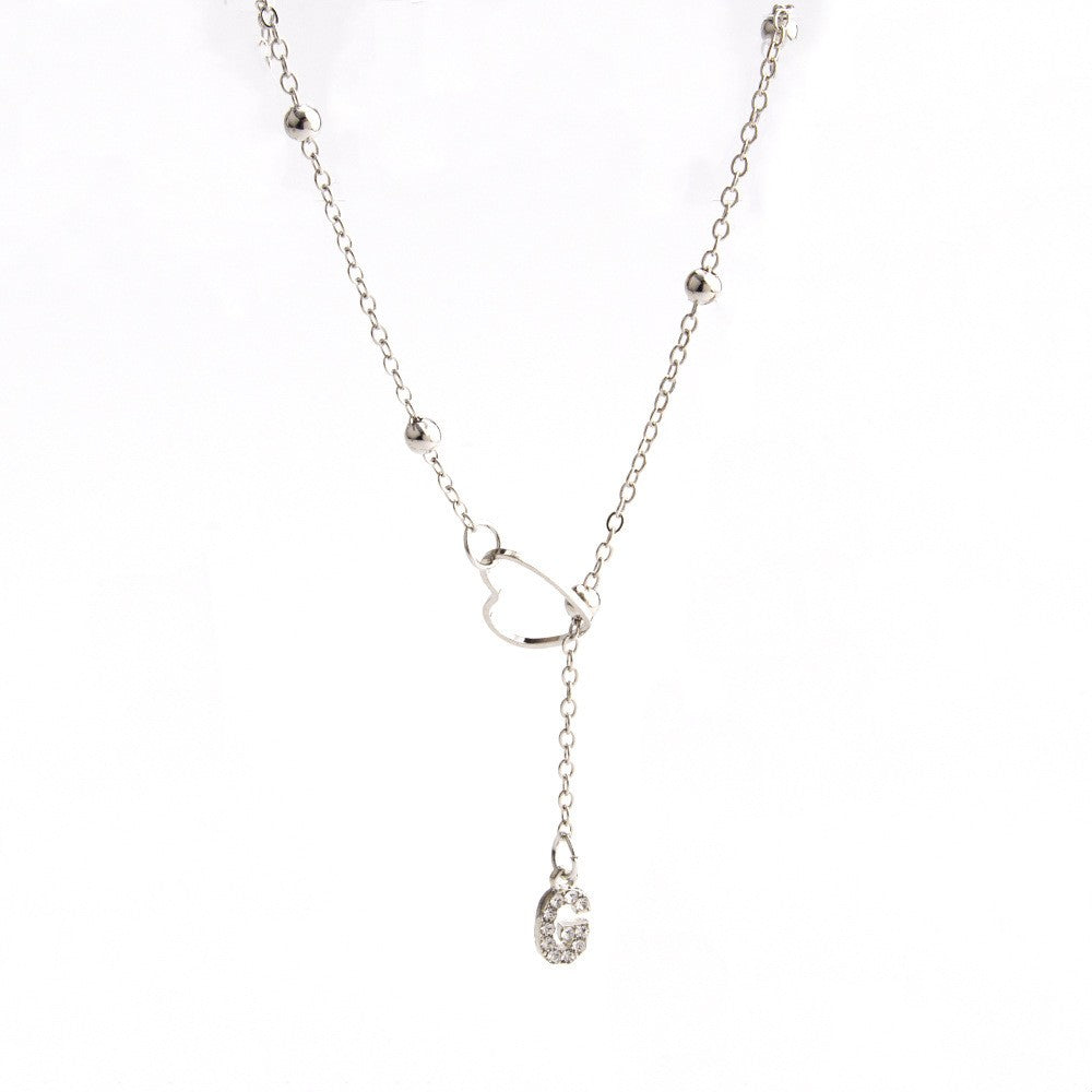 Heart & Initial Drop Necklace