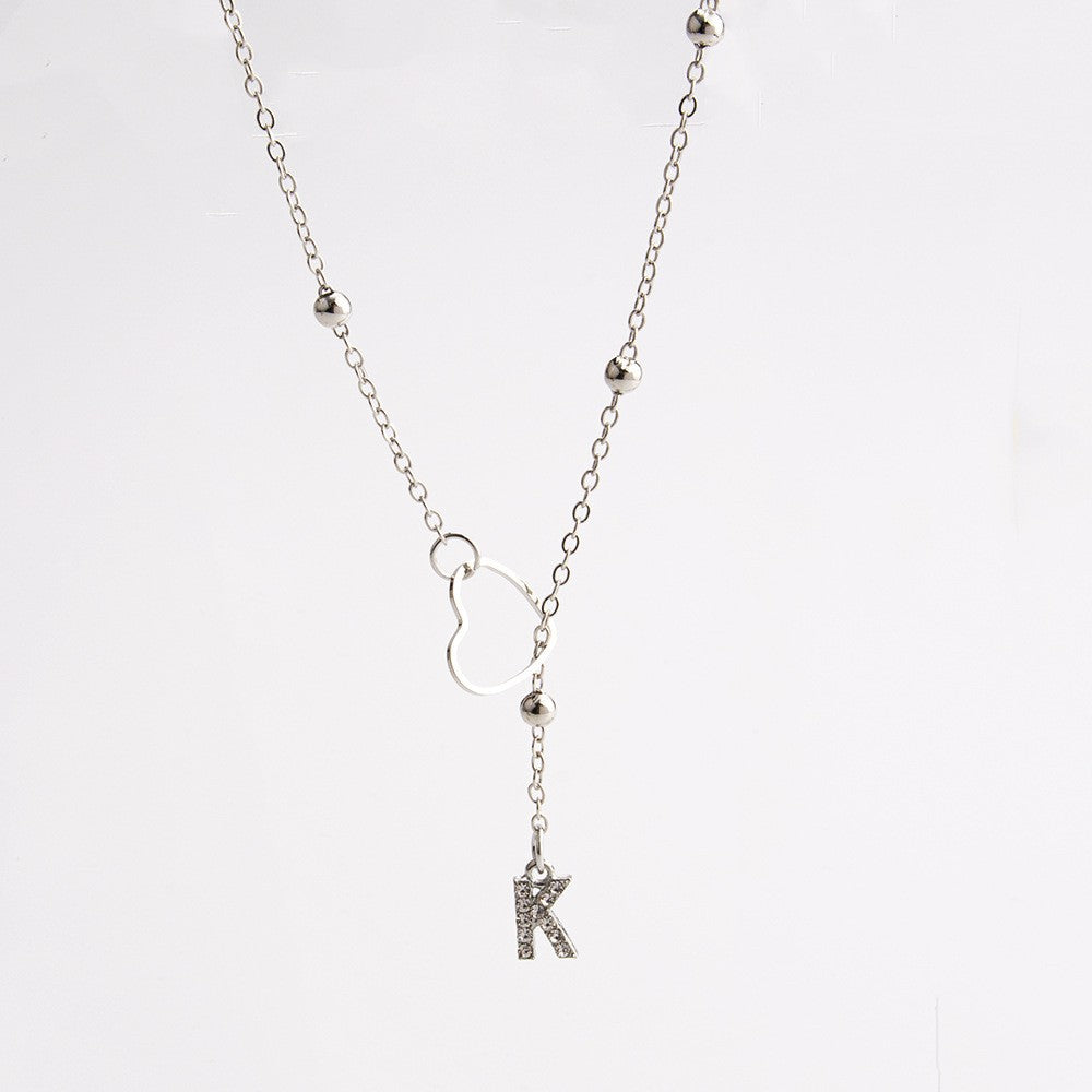 Heart & Initial Drop Necklace