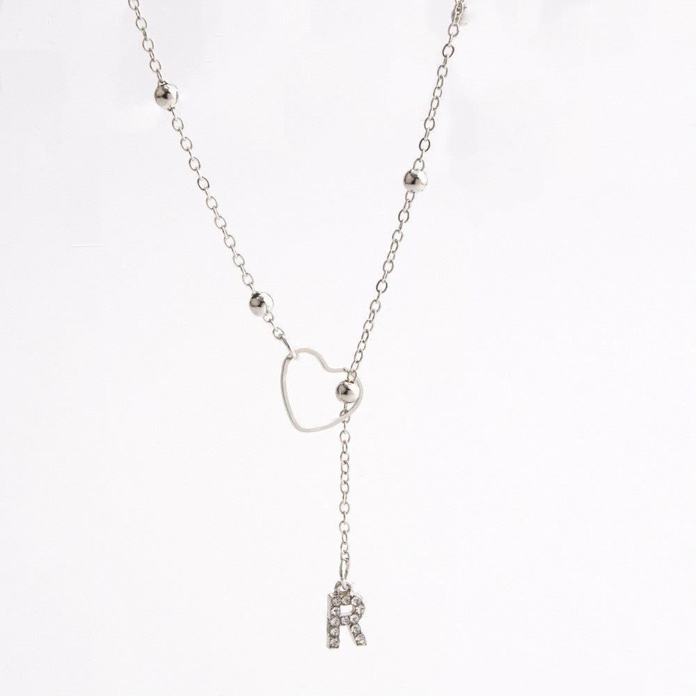 Heart & Initial Drop Necklace