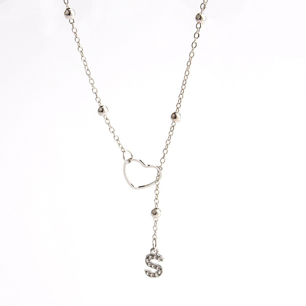 Heart & Initial Drop Necklace