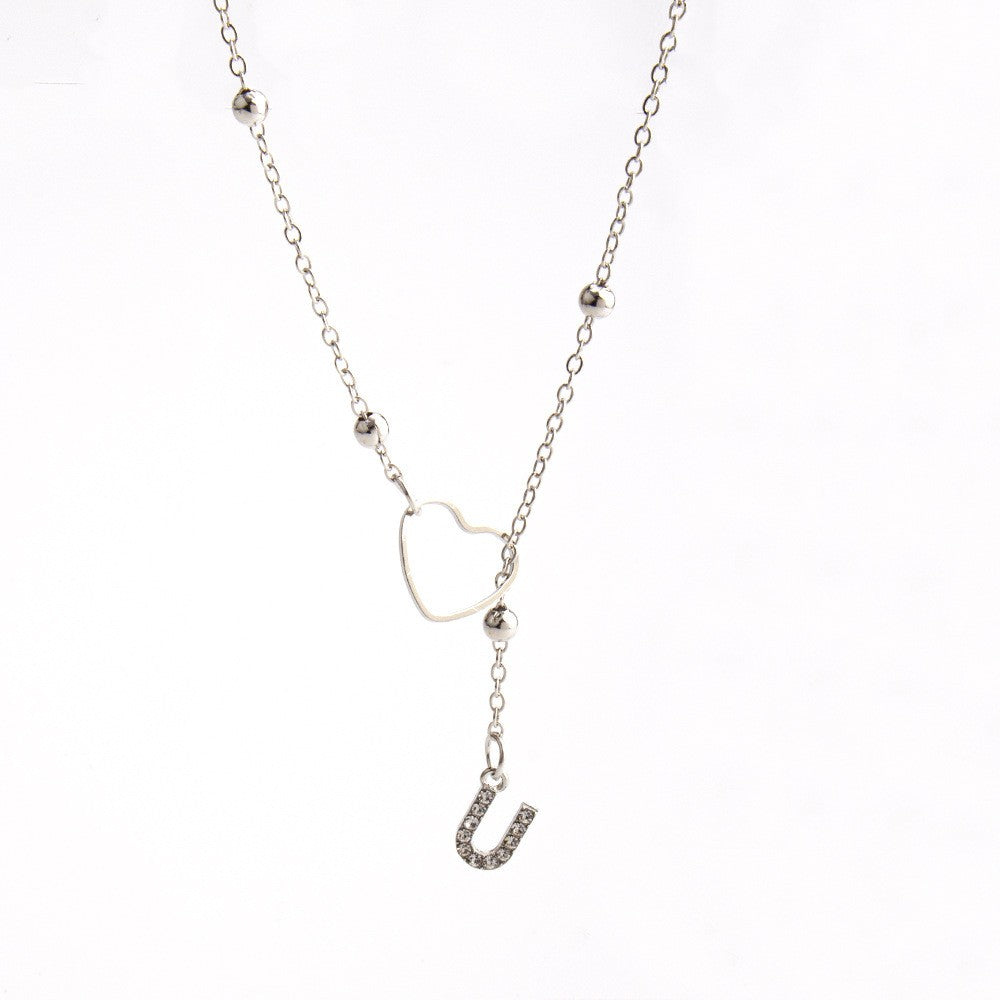 Heart & Initial Drop Necklace