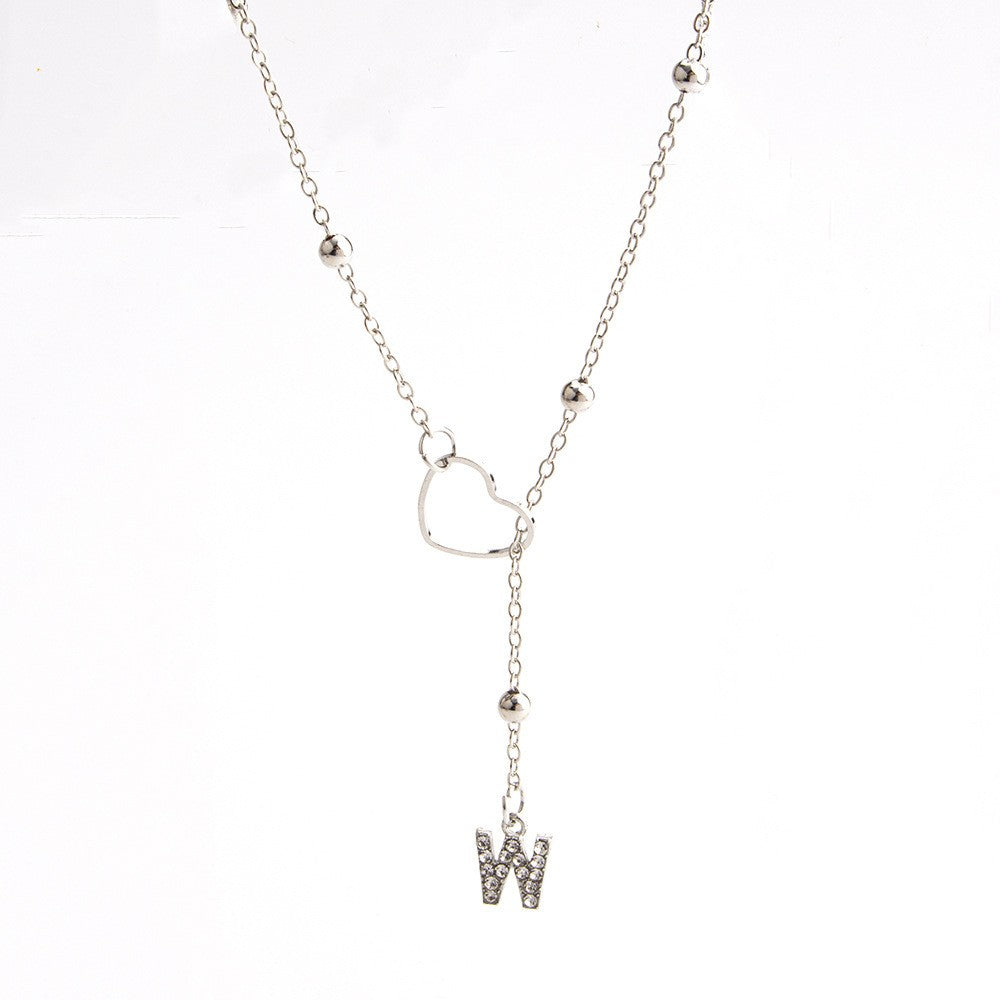 Heart & Initial Drop Necklace