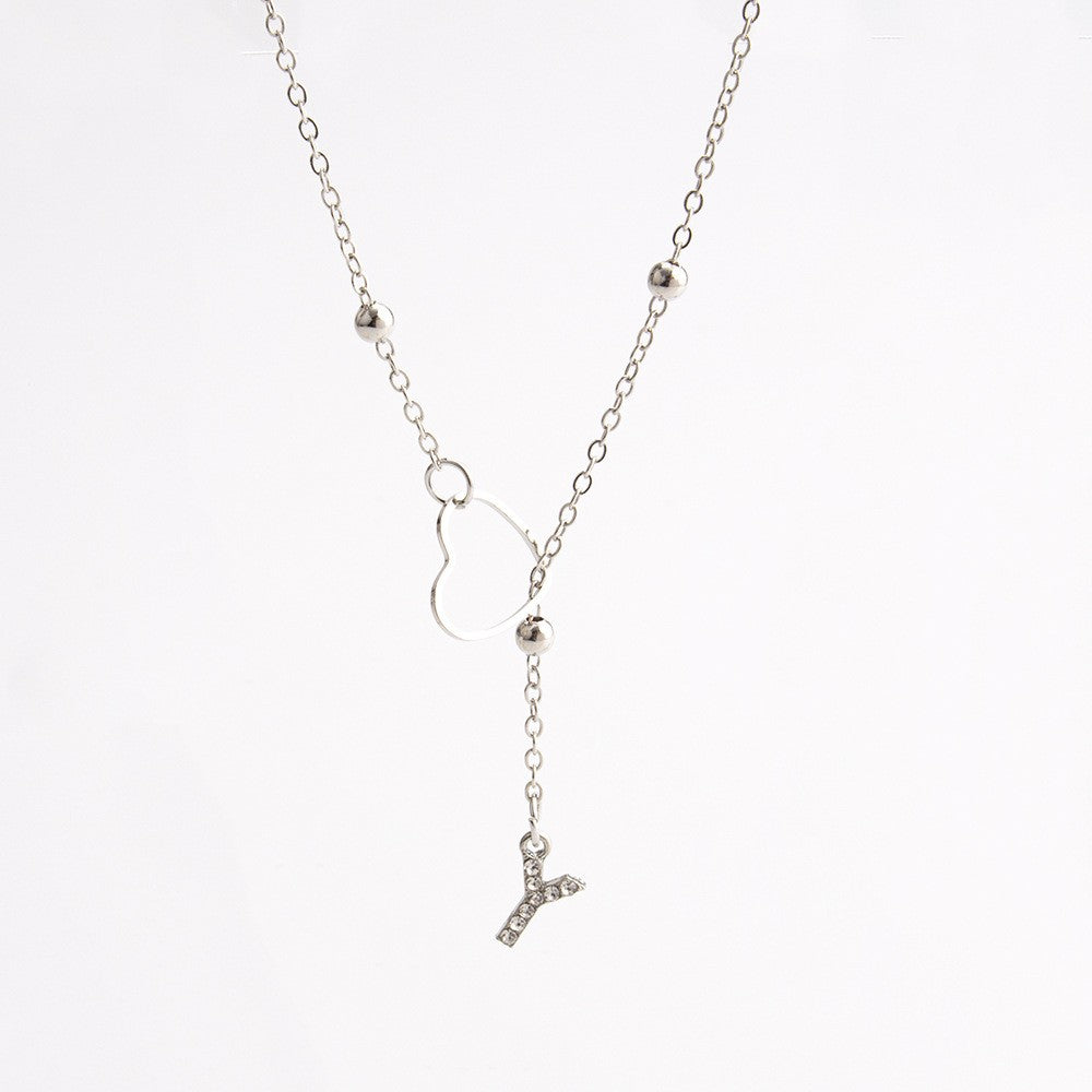 Heart & Initial Drop Necklace