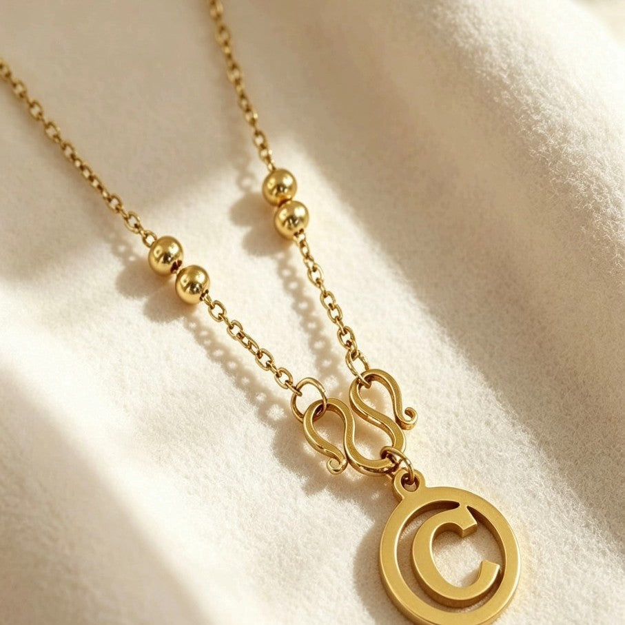 Initial Love Knot Necklace