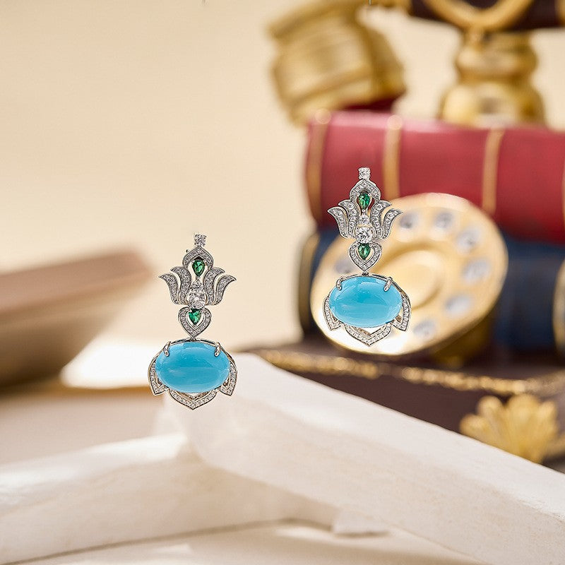 Ornate Turquoise Drop Earrings
