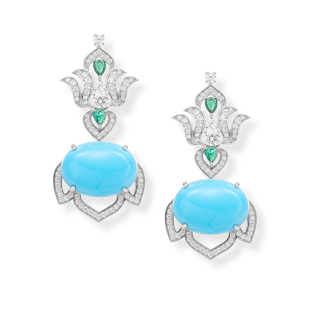 Ornate Turquoise Drop Earrings
