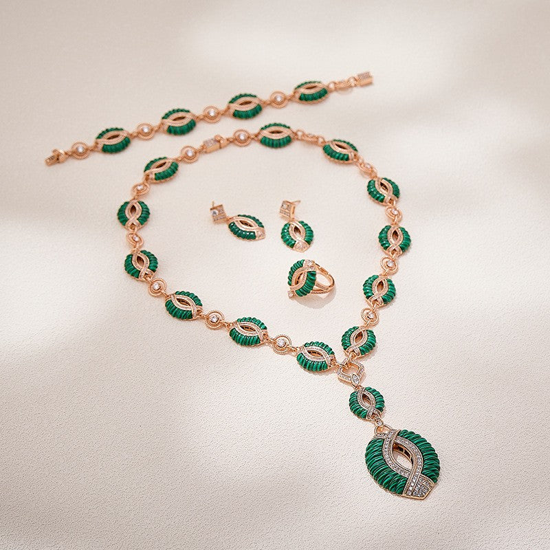 Ribbed Oval Jewelry Set