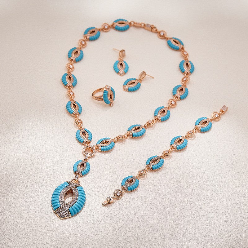 Ribbed Oval Jewelry Set