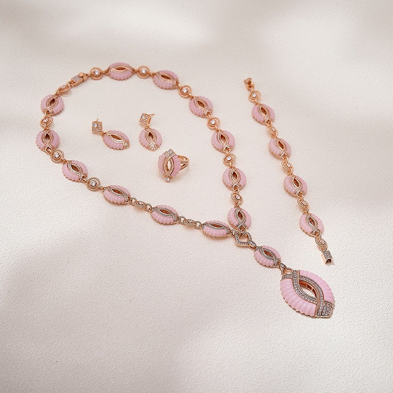 Ribbed Oval Jewelry Set